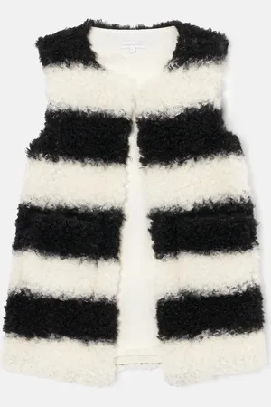Angel & Rocket Girls Mari Stripe Fur Gilet - Size 3-4Y