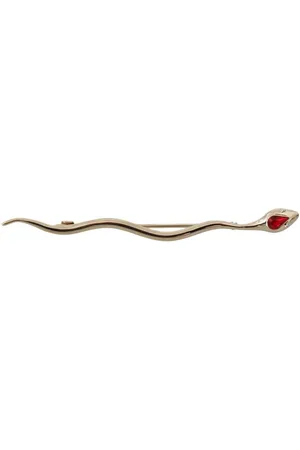 Dolce & Gabbana WoMens Brass Crystal Spilla Serpente Brooch Pin - One Size