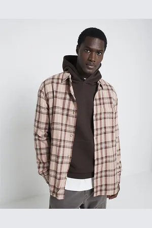 River Island Mens Shirt Regular Fit Flannel Check - Size Small