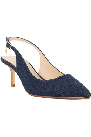 Dune Womens Ladies Chloes - Denim Sling Back Heels - Fabric - Size UK 7