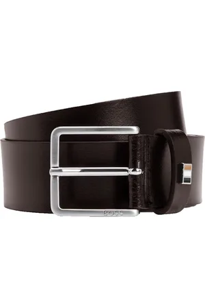 HUGO BOSS Mens Ther-flag-e_sz35 Belt Dark Leather - Size 38 inches