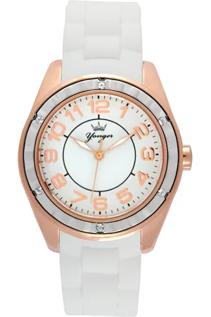 Yonger & Bresson Womens and Bresson: Rose Gold Bezel with Watch Rubber - One Size