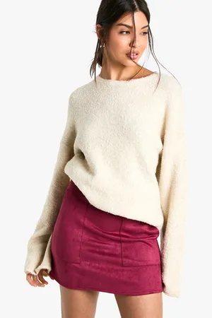 Boohoo Womens Suede Look Mini Skirt - - Size 14 UK