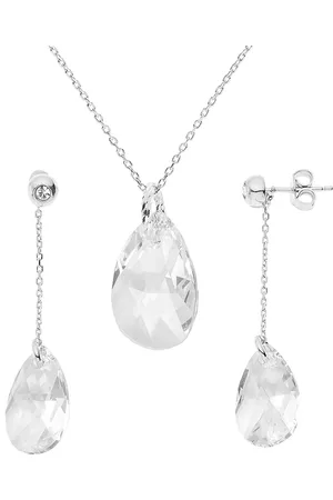 Diadema Womens - Set Forever Swarovski - Necklace, Earrings - Love Jewelry Collection Sterling - One Size