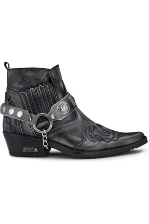 Infinity Mens Snakeskin Winklepicker Cowboy Ankle Boots - Size EU 41