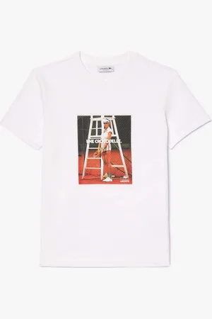 Lacoste Womens Crocodelle Printed Piqué T-Shirt in Cotton - Size 16 UK