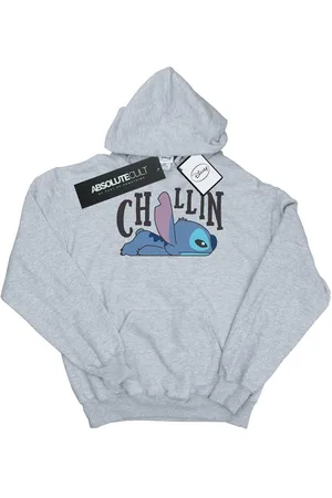 Disney Girls Lilo And Stitch Chillin Hoodie (Sports Grey) - - Size 5-6Y