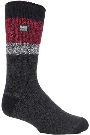 Heat Holders Mens Twist Patterned Thermal Socks - Nylon - Size UK 6-11