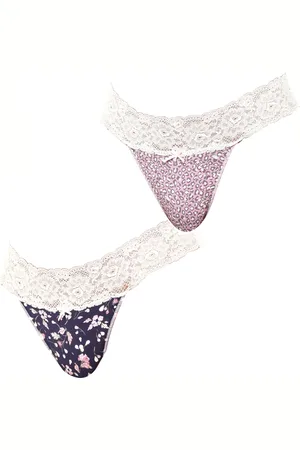 Janira Womens Pack of 2 Coquettes Cotton Thongs JPT1 for women - - Size Small/Medium