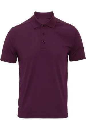 Premier Mens Coolchecker Pique Polo Shirt (Aubergine) - - Size Medium