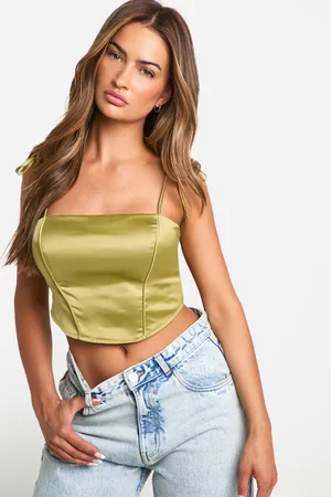Boohoo Womens Satin Strappy Corset - - Size 12 UK