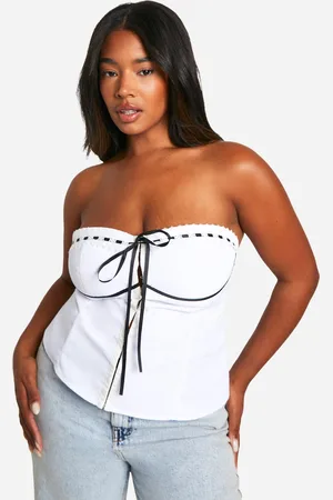 Boohoo Womens Plus Contrast Stitch Lace Corset - - Size 28 UK