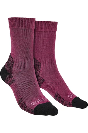 Bridgedale Womens Hiking Lightweight Merino Socks - Berry - Merino Wool - Size 3-4.5 (UK Shoe)