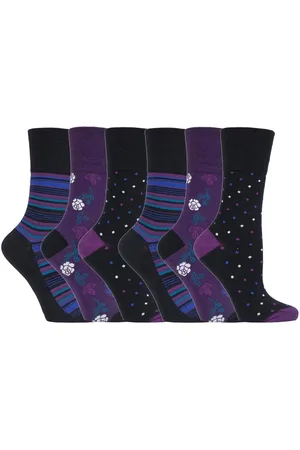 Gentle Grip Womens - 6 Pairs Ladies Non Elastic Socks - GG138 - Cotton - Size UK 4-8