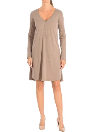Benetton Womens Long sleeve dress 3BCJV7044 woman - Cotton - Size X-Small