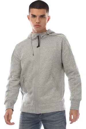 C.P. Company Mens Diagonal Raised Fleece Goggle Zipped Hoodie in - Size 2XL