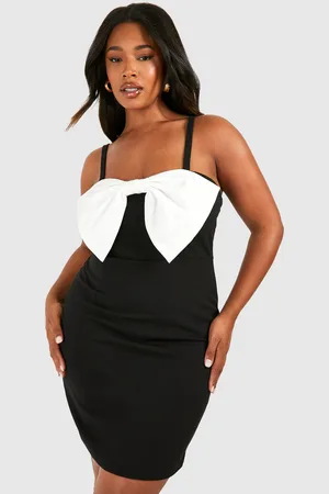 Boohoo Womens Plus Bow Mini Dress - - Size 28 UK