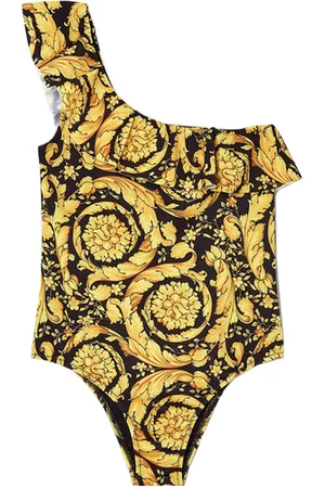 VERSACE Girls Barocco Print One Shoulder Swimsuit NA - Size 12Y
