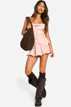 Boohoo Womens Pleated Micro Mini Skirt - - Size 16 UK