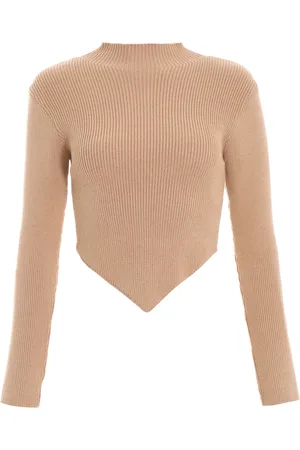 Quiz Womens Knitted Turtle Neck Crop Jumper Viscose - Size Large