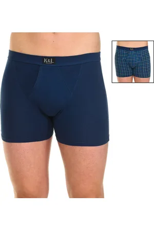 Kisses and Love Mens Pack-2 Basic Open Boxers KL2011 man - Cotton - Size Large