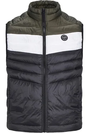 JACK & JONES Mens Sleeveless Gilet – Zipper Closure and High Neck - - Size X-Large
