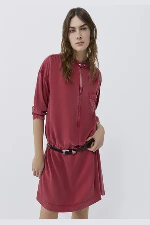 IKKS Womens V-Neck 3/4 Sleeve Mini Dress - - Size 8 UK
