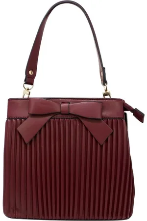 SVNX Womens Pleated Bow Grab Bag with Shoulder Strap - - One Size