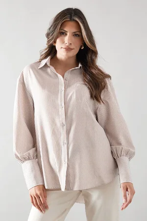 wallis Womens Stripe Relaxed Collared Shirt - - Size 18 UK