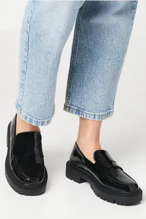 Faith Womens : Nora Snaffle Square Toe Chunky Loafers - - Size UK 6