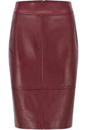 HUGO BOSS Womens Selrita5 Leather Skirt in - Size 10 UK