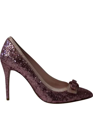 VALENTINO Pre-owned Womens Red Pointed Toe Bow Stiletto Pumps in Glitter - Size EU 40