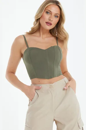 Quiz Womens Cropped Corset Top - Size 14 UK