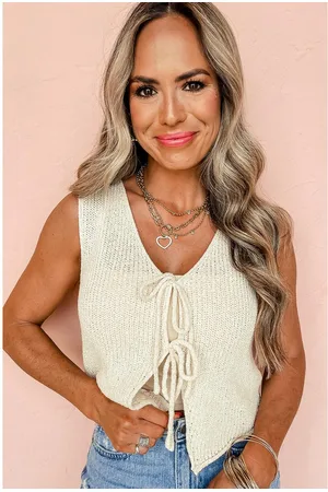 Azura Exchange Womens Lace-up Front V Neck Sweater Vest - Size Small