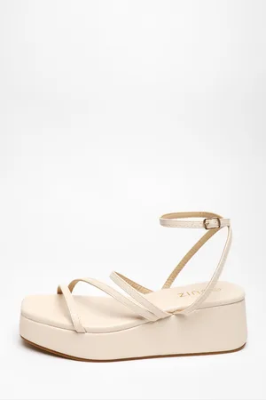 Quiz Womens Faux Leather Strappy Flatform Sandals - Size UK 8