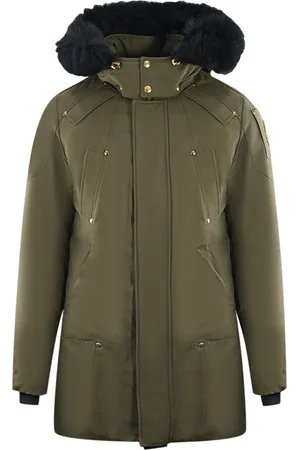 Moose Knuckles Mens Stage Lake Black Trim Parka Down Jacket Cotton - Size Small