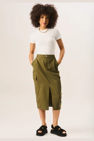 Gini London Womens Cargo Midi Skirt - Cotton - Size 8 UK