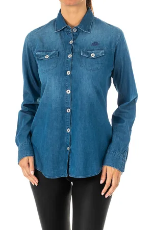 La Martina Womens long sleeve lapel collar shirt LWC602 - Cotton - Size Small