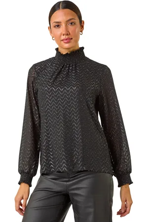 Roman Womens ZigZag High Neck Top - - Size 12 UK
