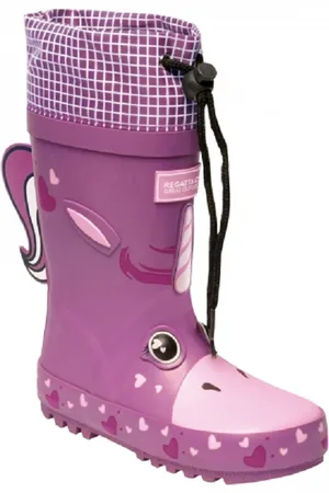 Dare 2B Boys Childrens/Kids Mudplay Dinosaur Wellingtons (Unicorn/Red Orchre) - - Size UK 10 Kids
