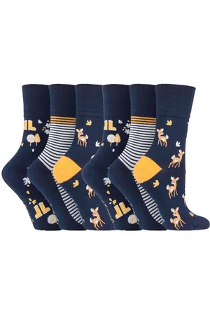 Gentle Grip Womens - 6 Pairs Ladies Non Elastic Socks - GG202 - Cotton - Size UK 4-8