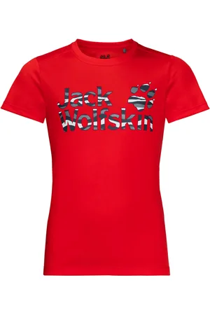 Jack Wolfskin Boys & Girls Jungle Breathable UV Protective T-Shirt - Polyester/Polyamide - Size 5-6Y