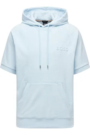 HUGO BOSS Mens Sealy 09 Short Sleeve Hooded Sweatshirt in Cotton - Size Large
