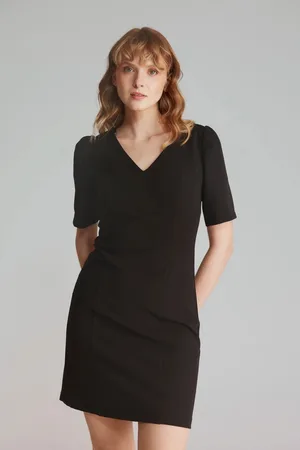 Gusto Womens V Neck Short Sleeved Dress - - Size Small