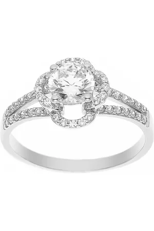 Diadema Womens - Ring - Collection Crystal Pearl Sterling - Size O 1/2