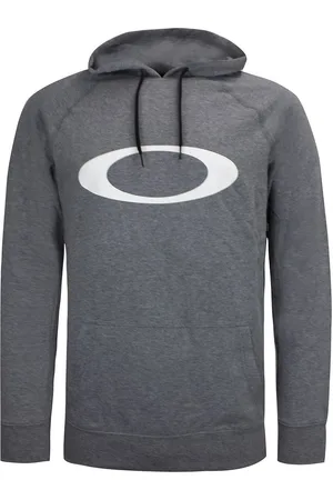 Oakley Long Sleeve Pullover Graphic Logo Grey Mens Sarge Hoodie 472391AU 24G - Cotton - Size Small