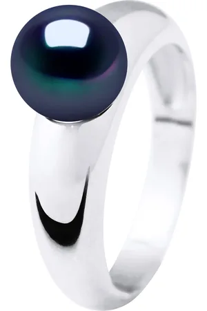 Diadema Womens - Ring Real Freshwater Pearls - Tahitian Style Silver - Size N