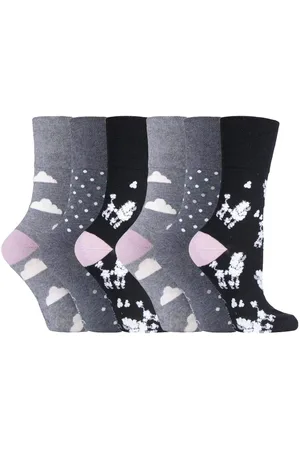 Gentle Grip Womens - 6 Pairs Ladies Non Elastic Socks - GG201 - Cotton - Size UK 4-8