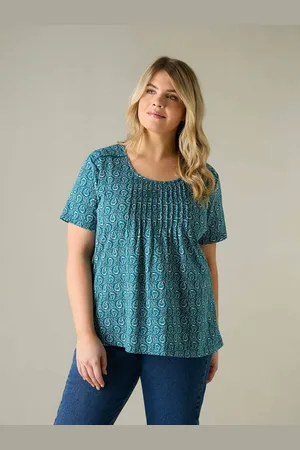 Live Unlimited London Womens Paisley Print Jersey Top - Size 16 UK
