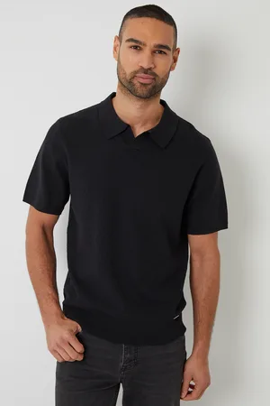 Threadbare Mens Textured Front Short Sleeve Trophy Neck Knitted Polo - Size Small
